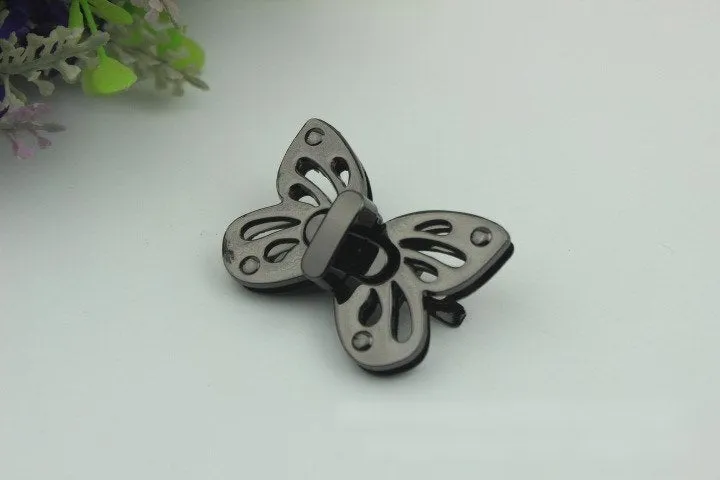 Butterfly Twist Turn Lock Bag Hardware Gold Silver Gunmetal Bronze 2/20 pcs Handmade Purse Handbag Making Metal 50 35mm 2 1 3/8" Supplies