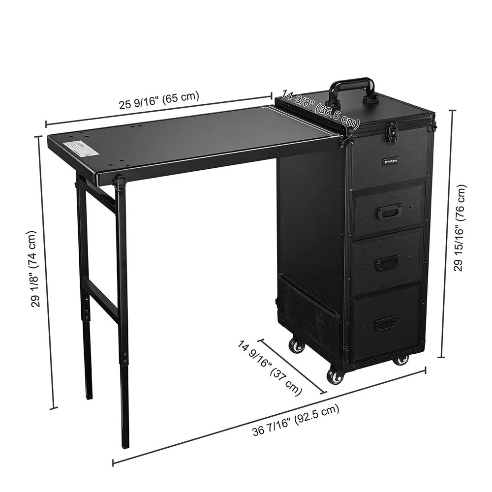 Byootique Makeup Artist Hairstylist Nail Table Workstation (Lefty & Righty)