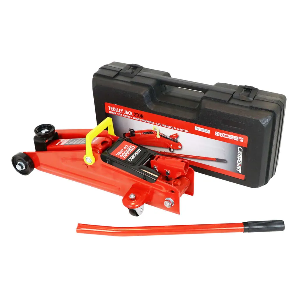 Carpoint Hydraulic Trolley Jack 2000 kg Steel 4 Wheels