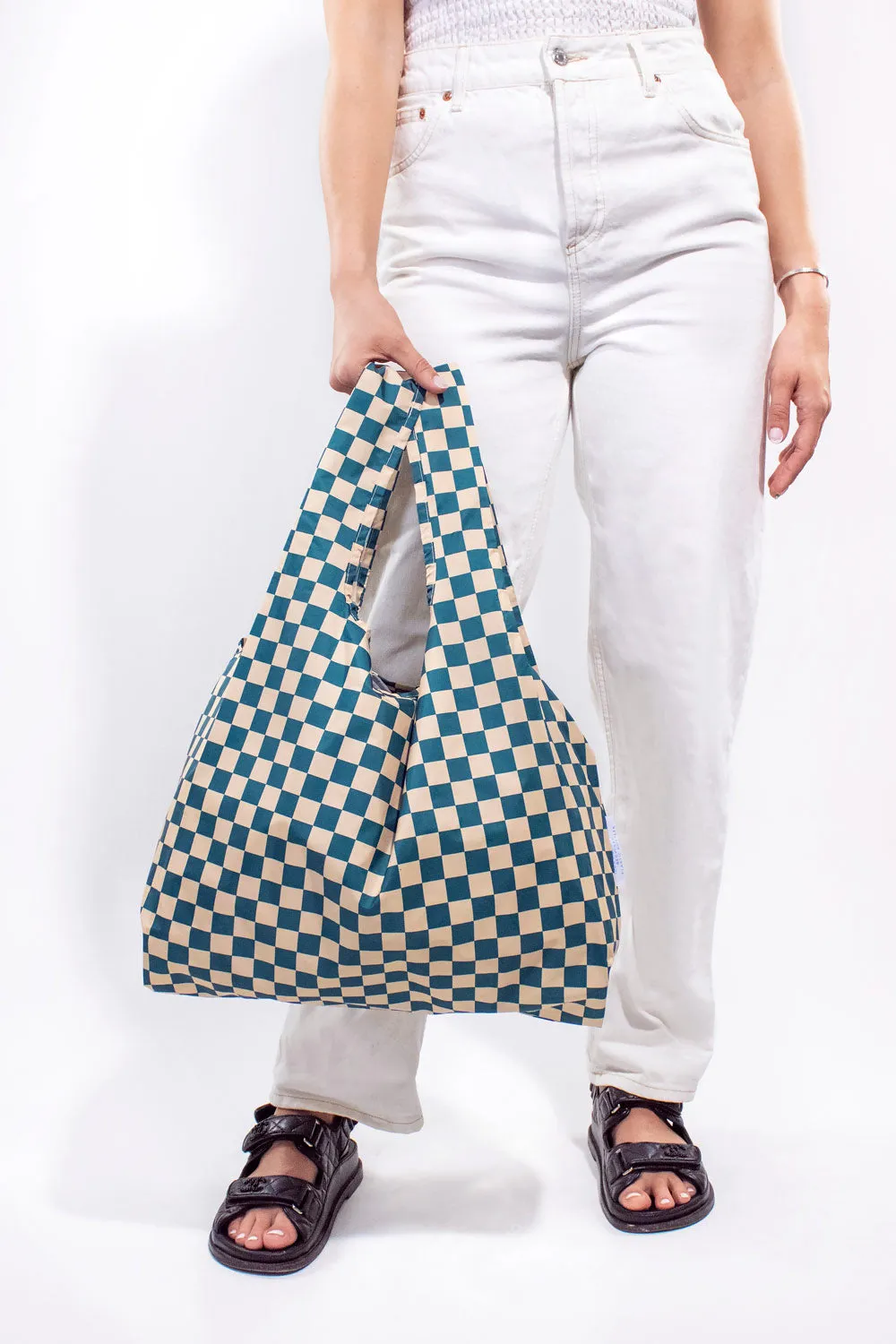 Checkerboard Teal & Beige | Medium