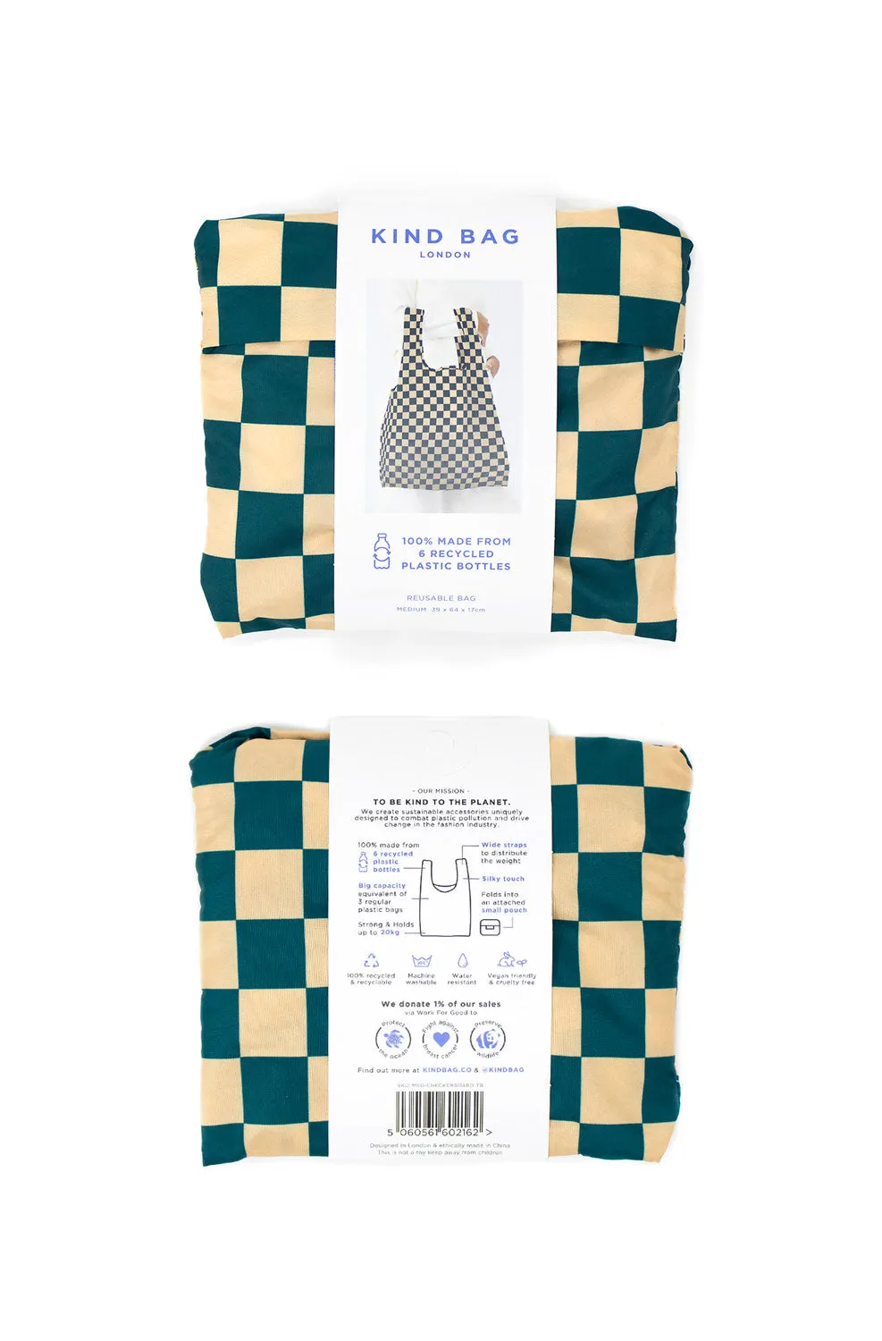 Checkerboard Teal & Beige | Medium