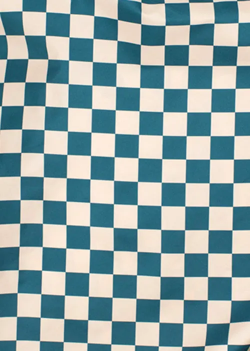 Checkerboard Teal & Beige | Medium