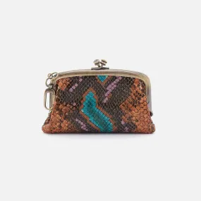 Cheer Frame Pouch In Printed Leather - Vivid Snake Print