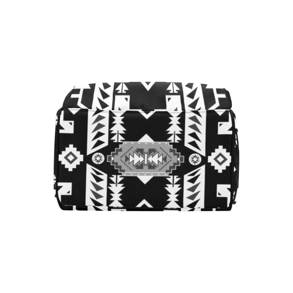 Chiefs Mountain Black and White Multi-Function Diaper Backpack/Diaper Bag