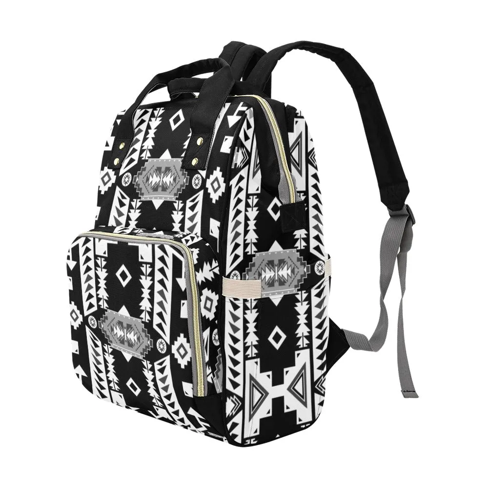 Chiefs Mountain Black and White Multi-Function Diaper Backpack/Diaper Bag