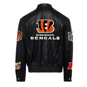 CINCINNATI BENGALS FULL LEATHER JACKET Black