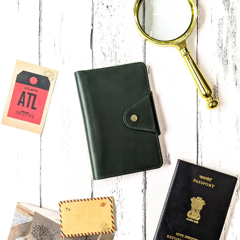 Classic Passport Holder   Luggage Tag Bundle - Hunter Green