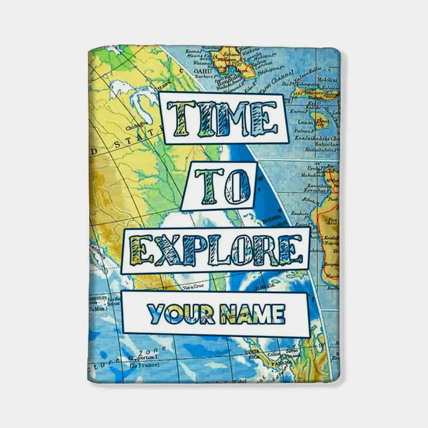 Classy Personalized Passport Cover -  TIME TO EXPLORE