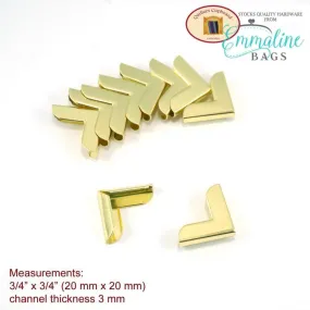 Clearance - Metal Bag Corners - Gold