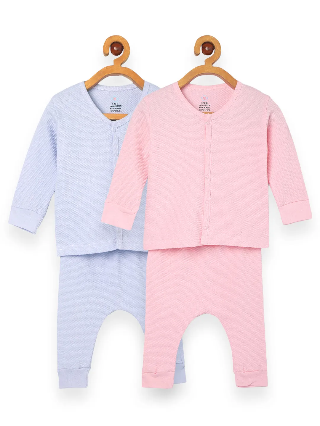 Combo of 2 Infant Sets: Pastel Pink & Lavender Infant Set