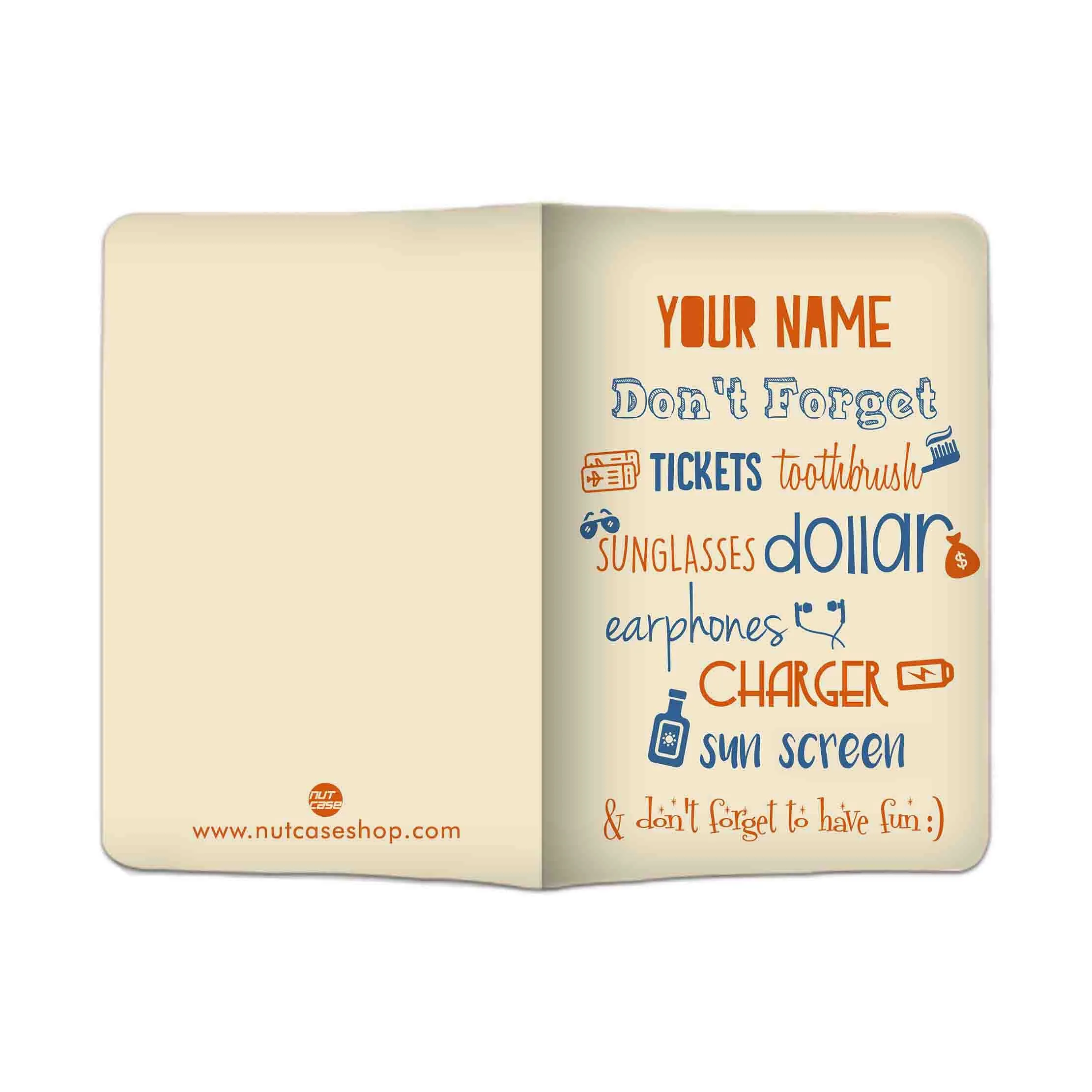 Cool Customized Passport Cover -  Dont Forget White