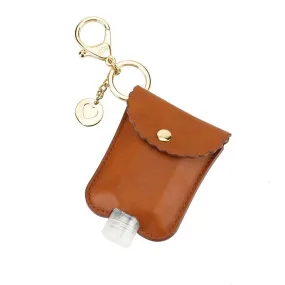 Cute 'n Clean™ Hand Sanitizer Charm Keychain - Cognac