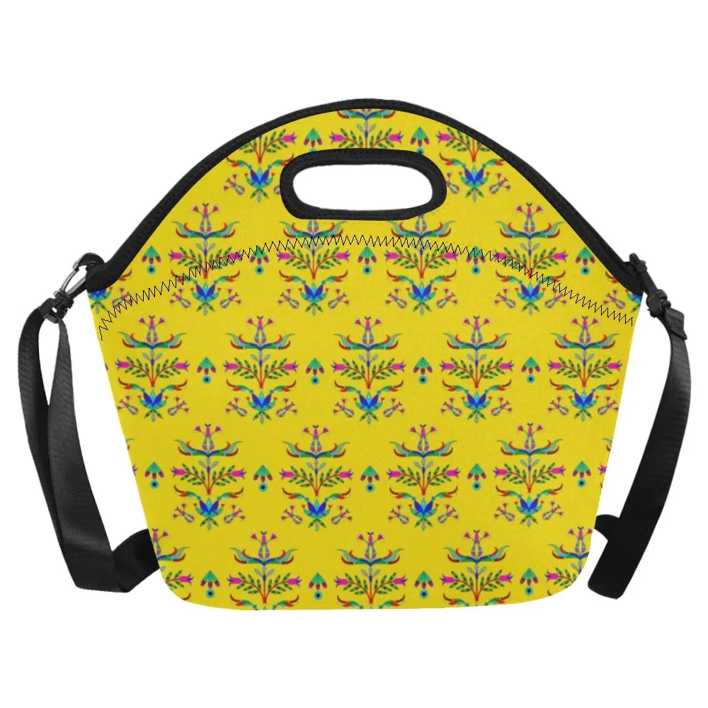 Dakota Damask Yellow Neoprene Lunch Bag/Large