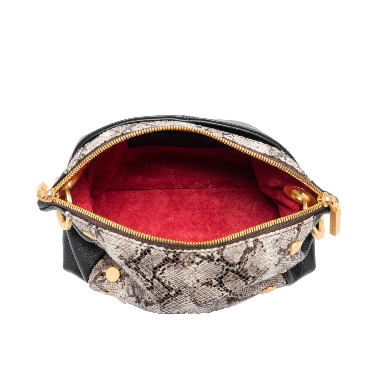 DANIEL CROSSBODY CLUTCH SML - Contrast Snake/Brushed Gold