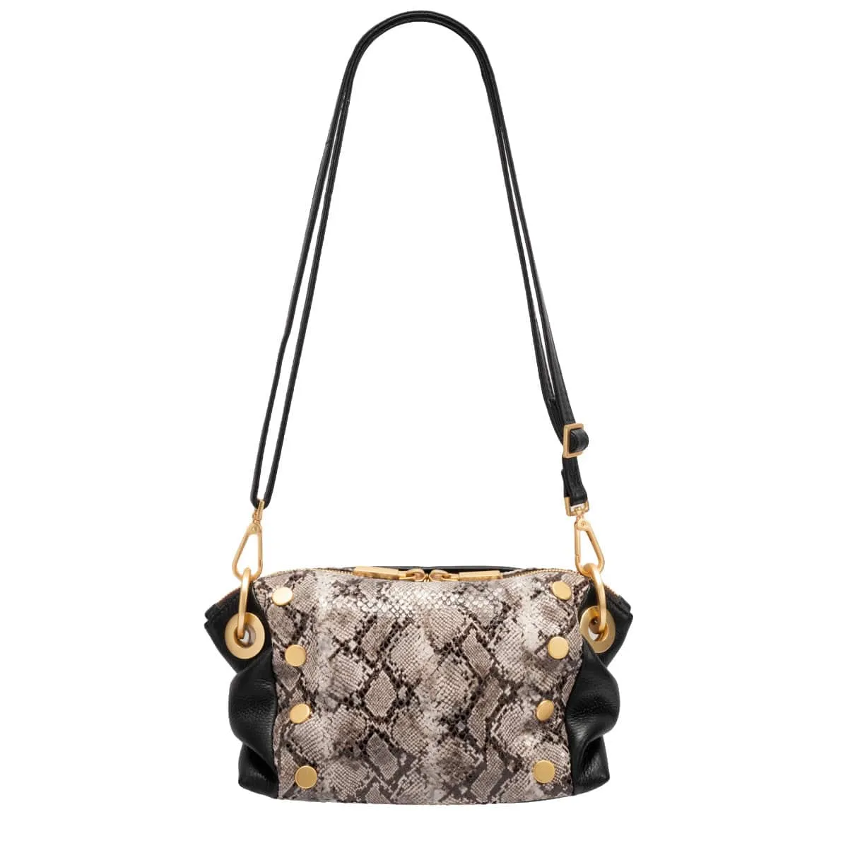 DANIEL CROSSBODY CLUTCH SML - Contrast Snake/Brushed Gold