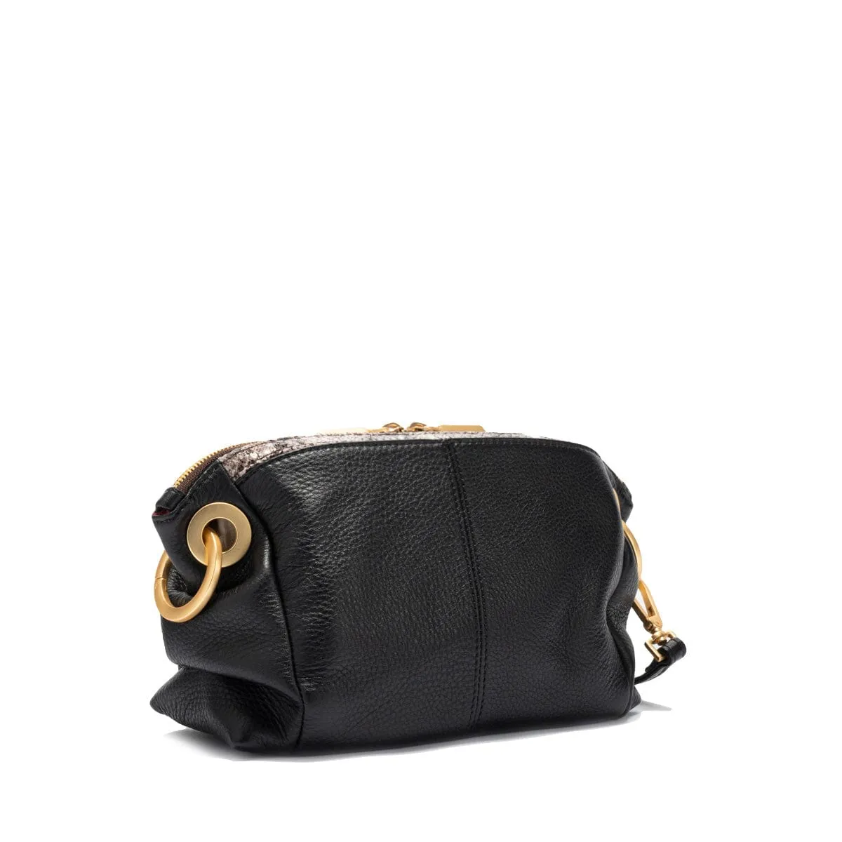 DANIEL CROSSBODY CLUTCH SML - Contrast Snake/Brushed Gold