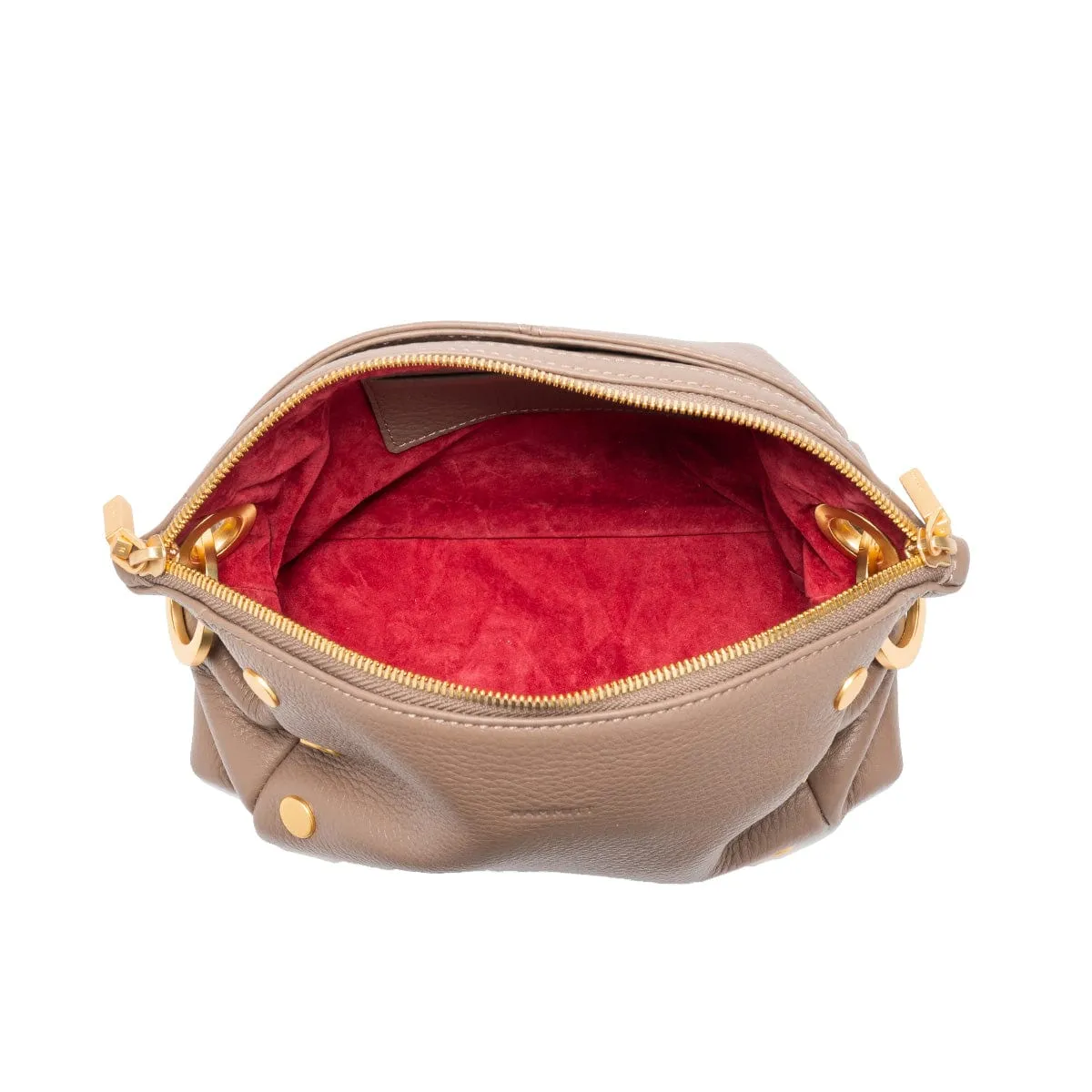 DANIEL CROSSBODY CLUTCH SML - Sculpted Taupe/Brushed Gold