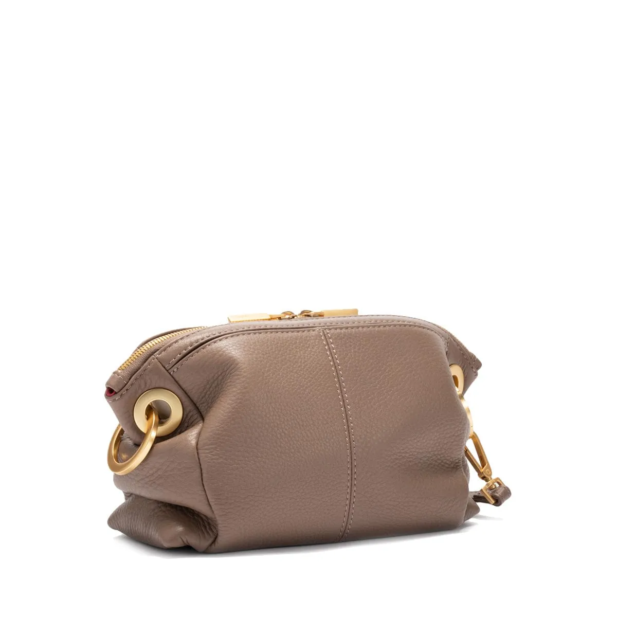 DANIEL CROSSBODY CLUTCH SML - Sculpted Taupe/Brushed Gold