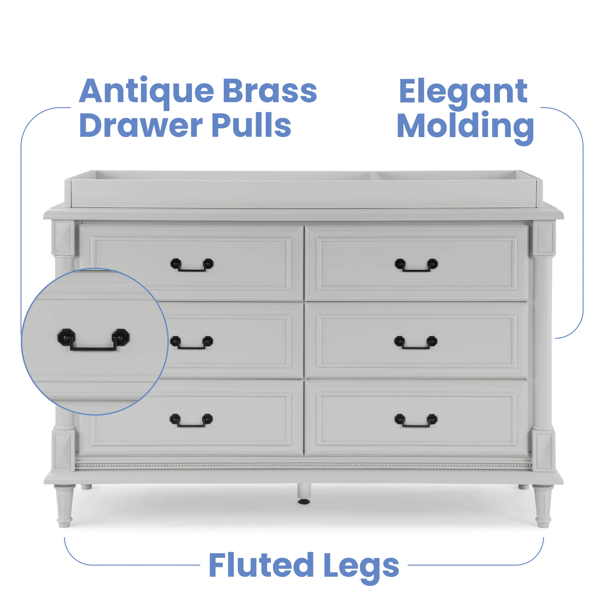 Delta Juliette 6 Drawer Dresser with Changing Top