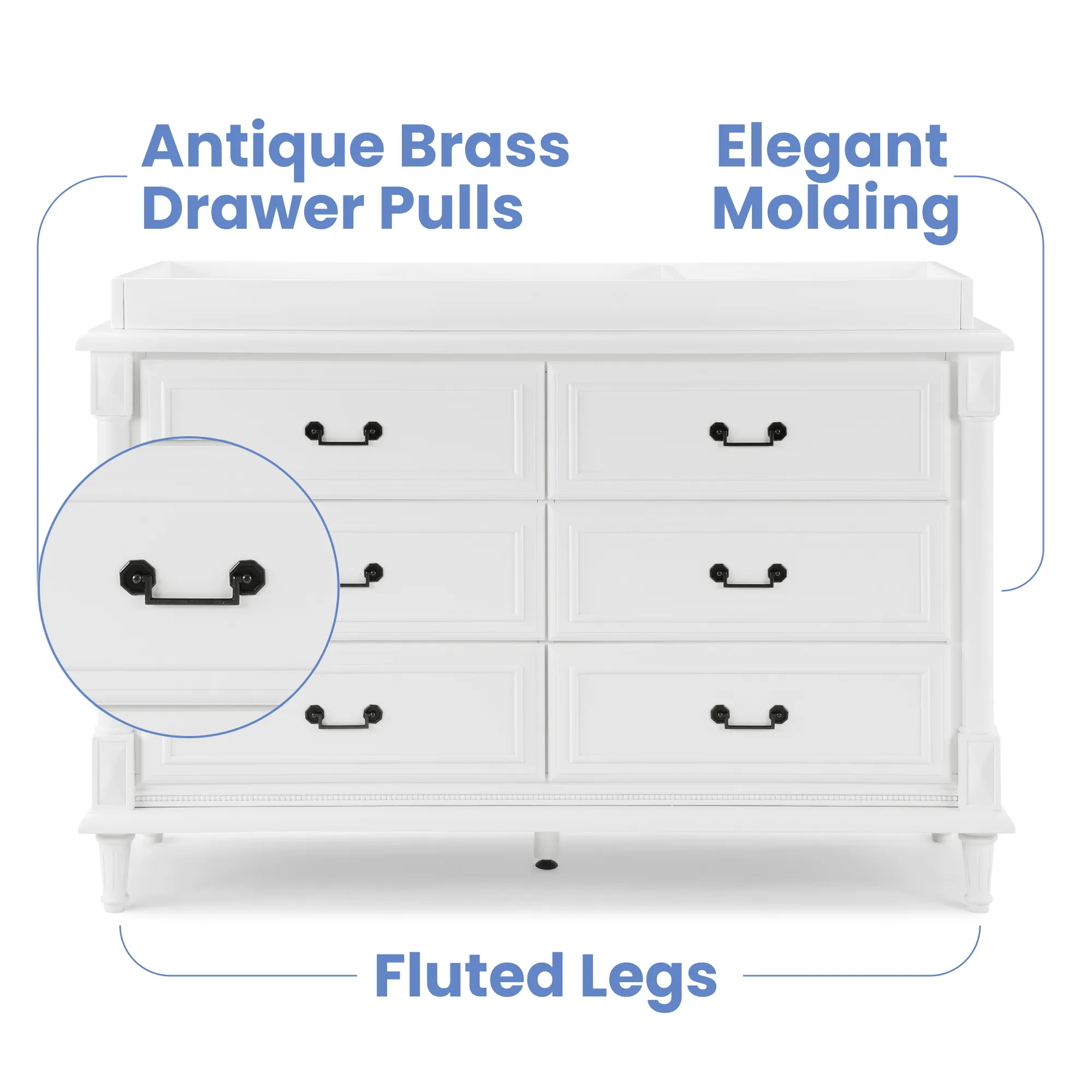 Delta Juliette 6 Drawer Dresser with Changing Top