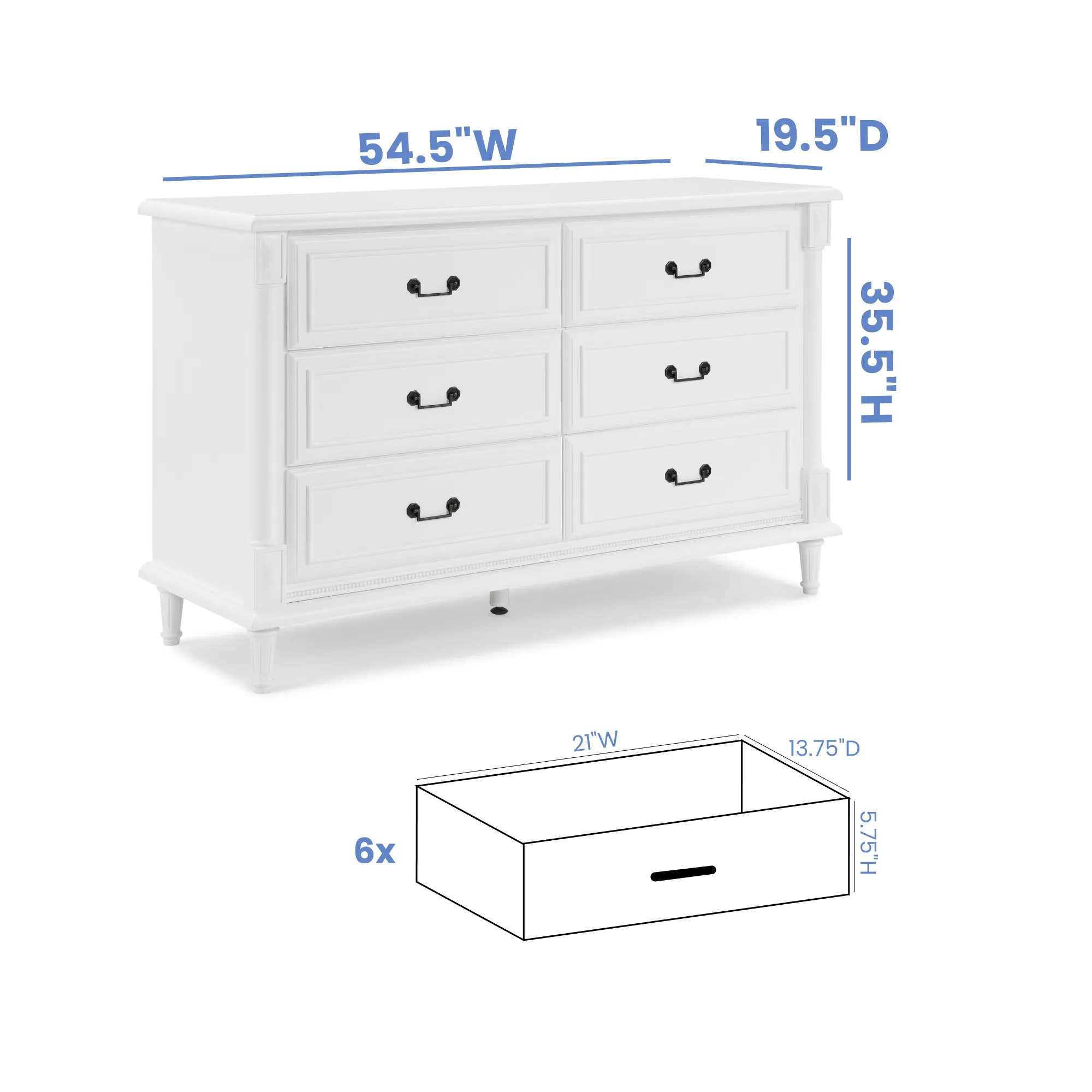 Delta Juliette 6 Drawer Dresser with Changing Top