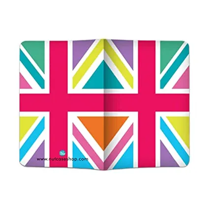 Designer Passport Cover -  Multicolor Union Jack British Flag