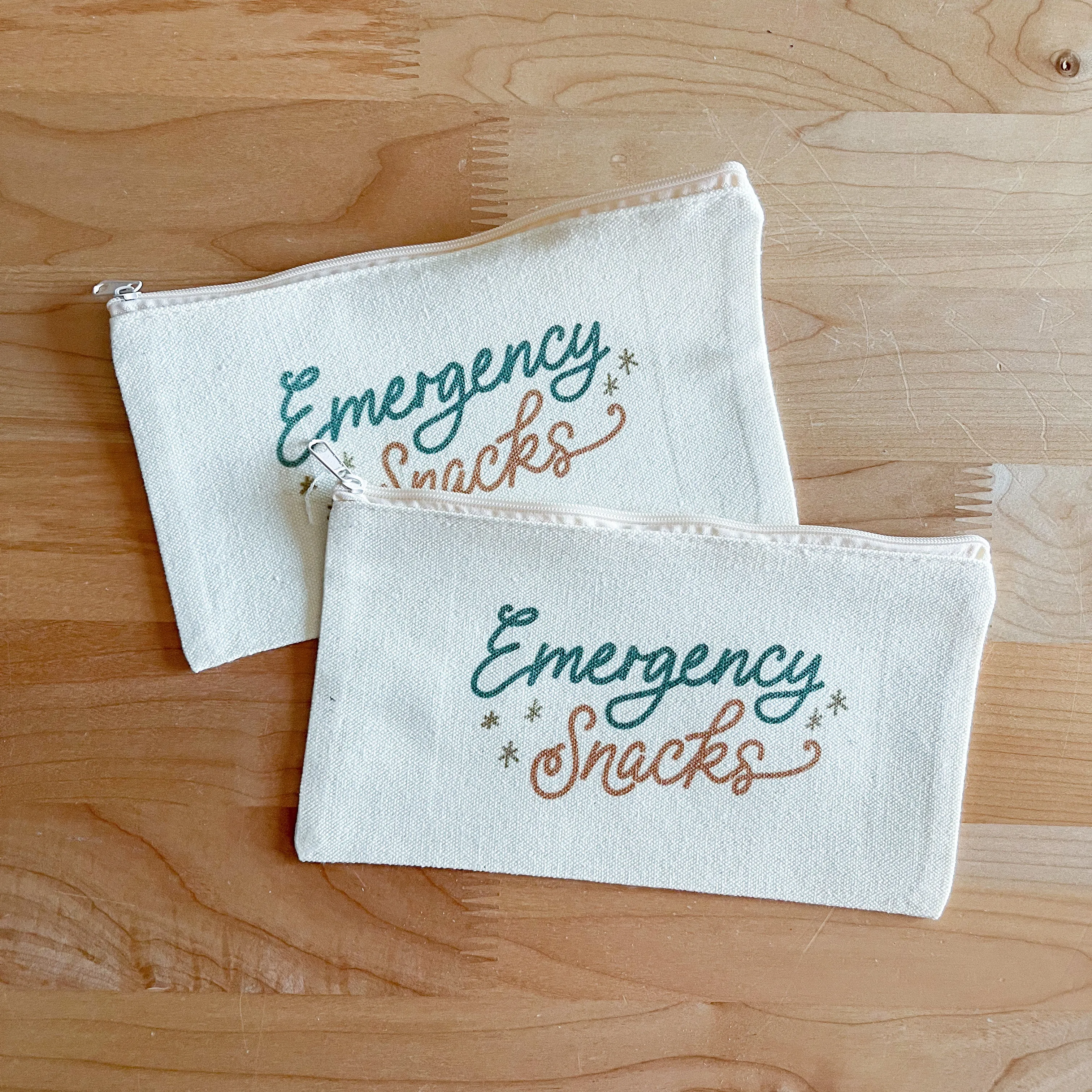 Emergency Snacks Canvas Zipper Pouch