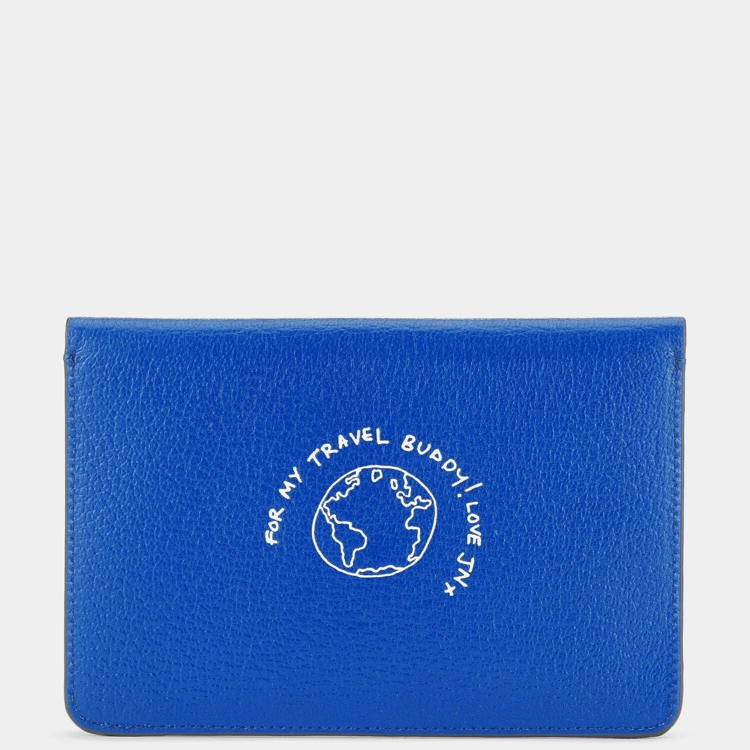 Envelope Passport Holder in Electric Blue Capra