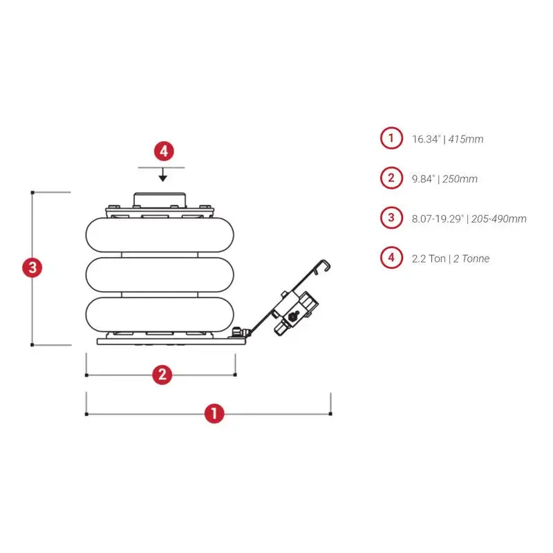 ESCO YAK 203 2.2 Ton 3-Stage Air Bladder Jack