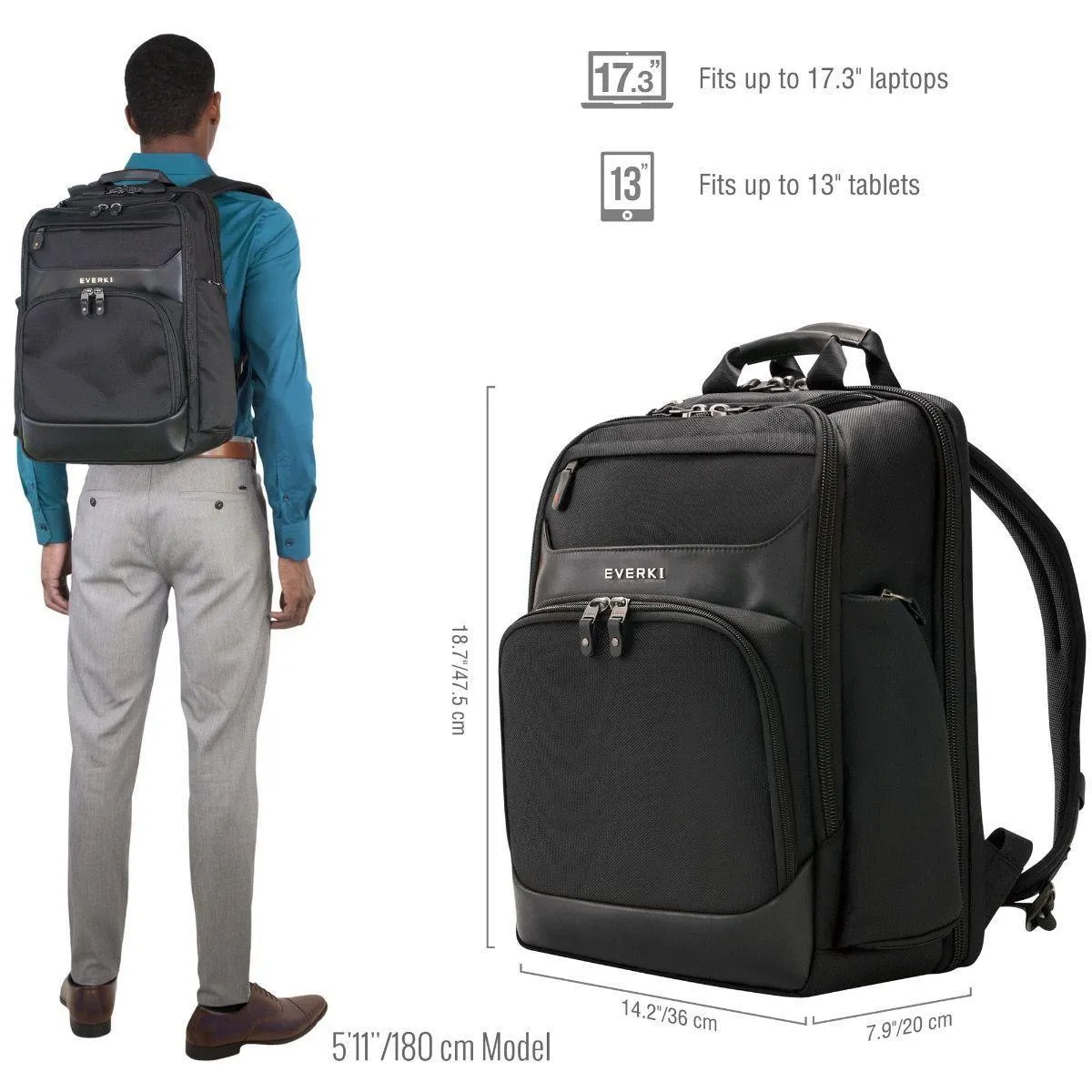 Everki Onyx 15.6" & 17.3" Laptop Backpack