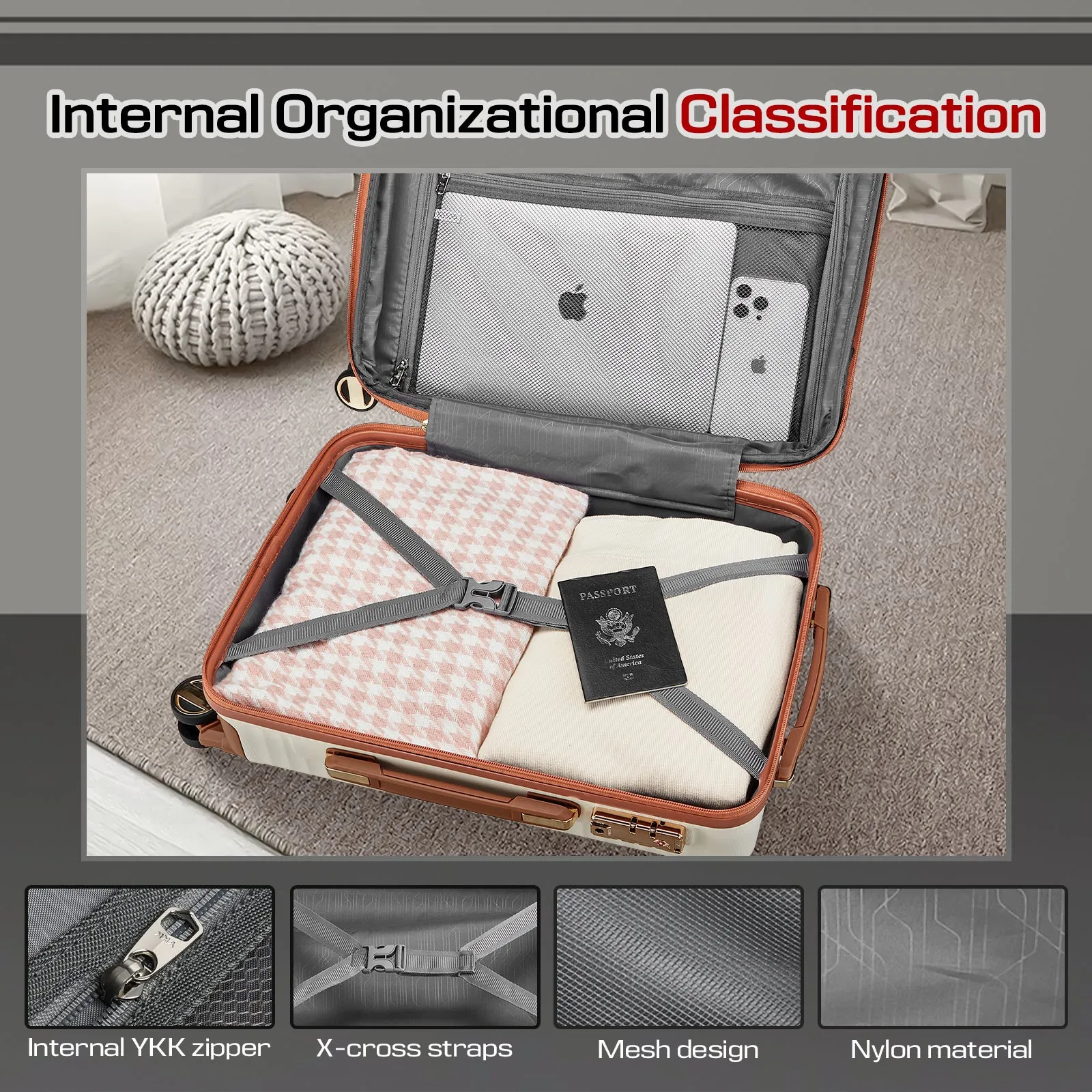 Expandable Hard Shell Suitcase Set 5 Pieces Set TR009