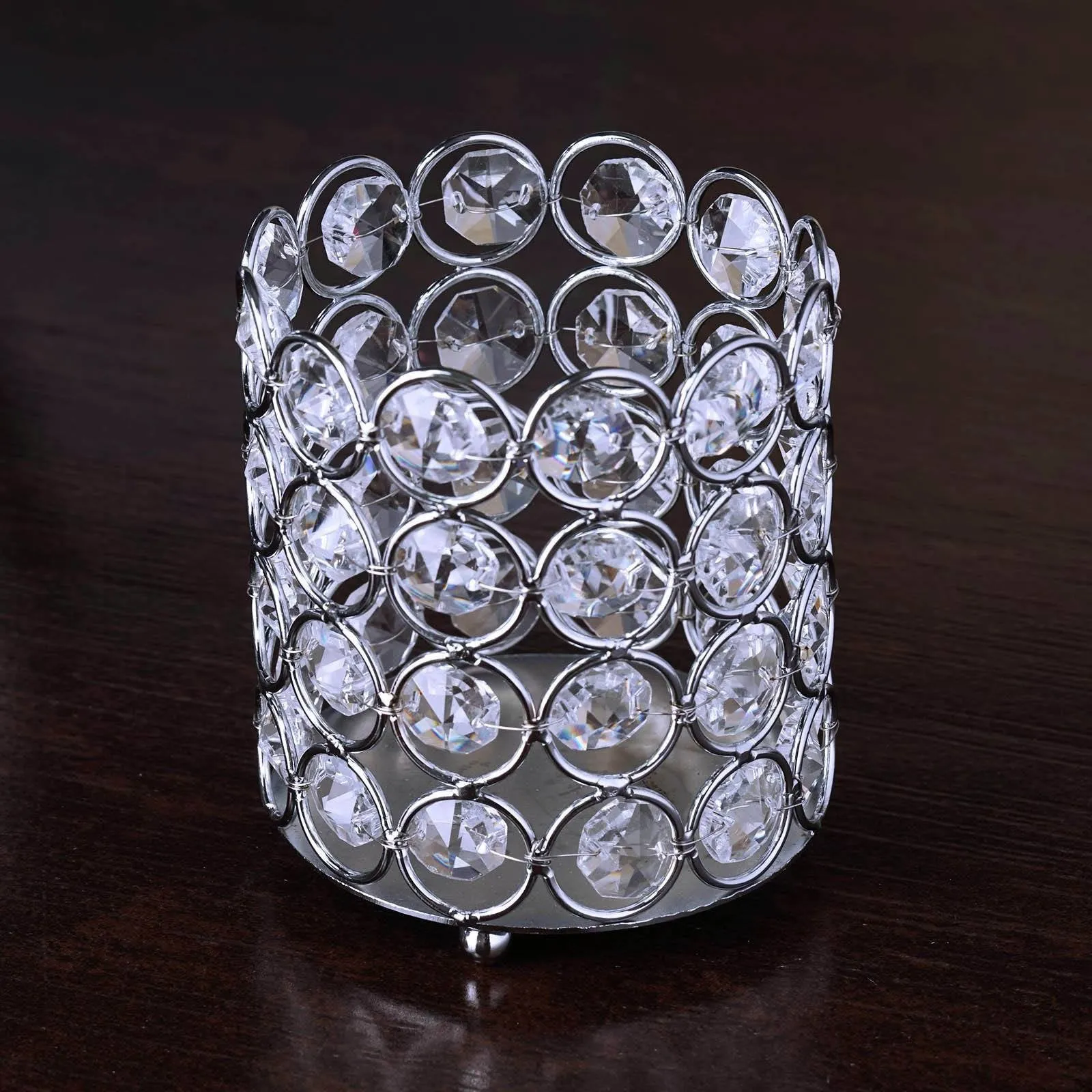 Exquisite Wedding Votive Tealight Crystal Candle Holder - 3.25" Dia x 3.5" Tall