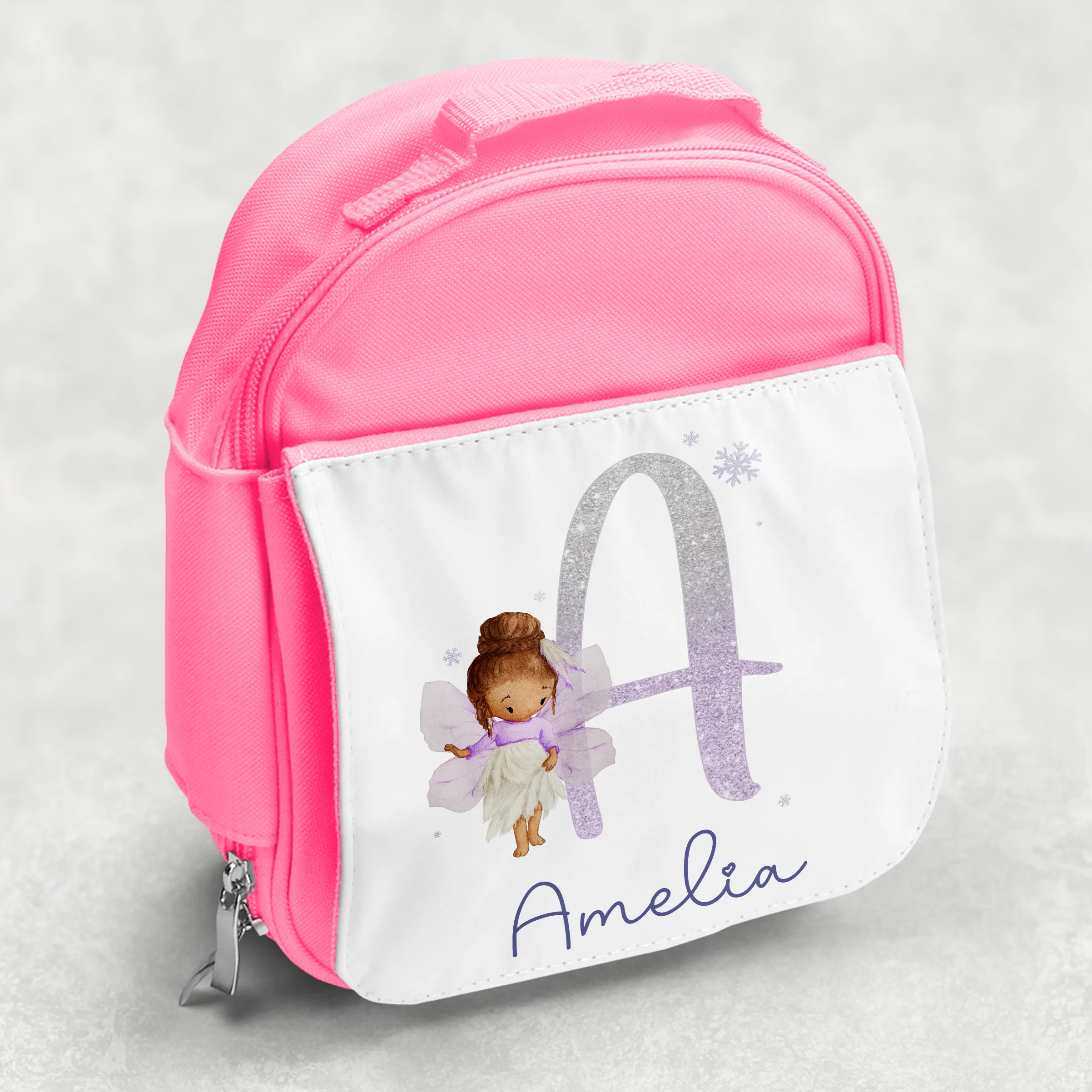 Fairy Glitter Alphabet Personalised Kids Insulated Lunch Bag