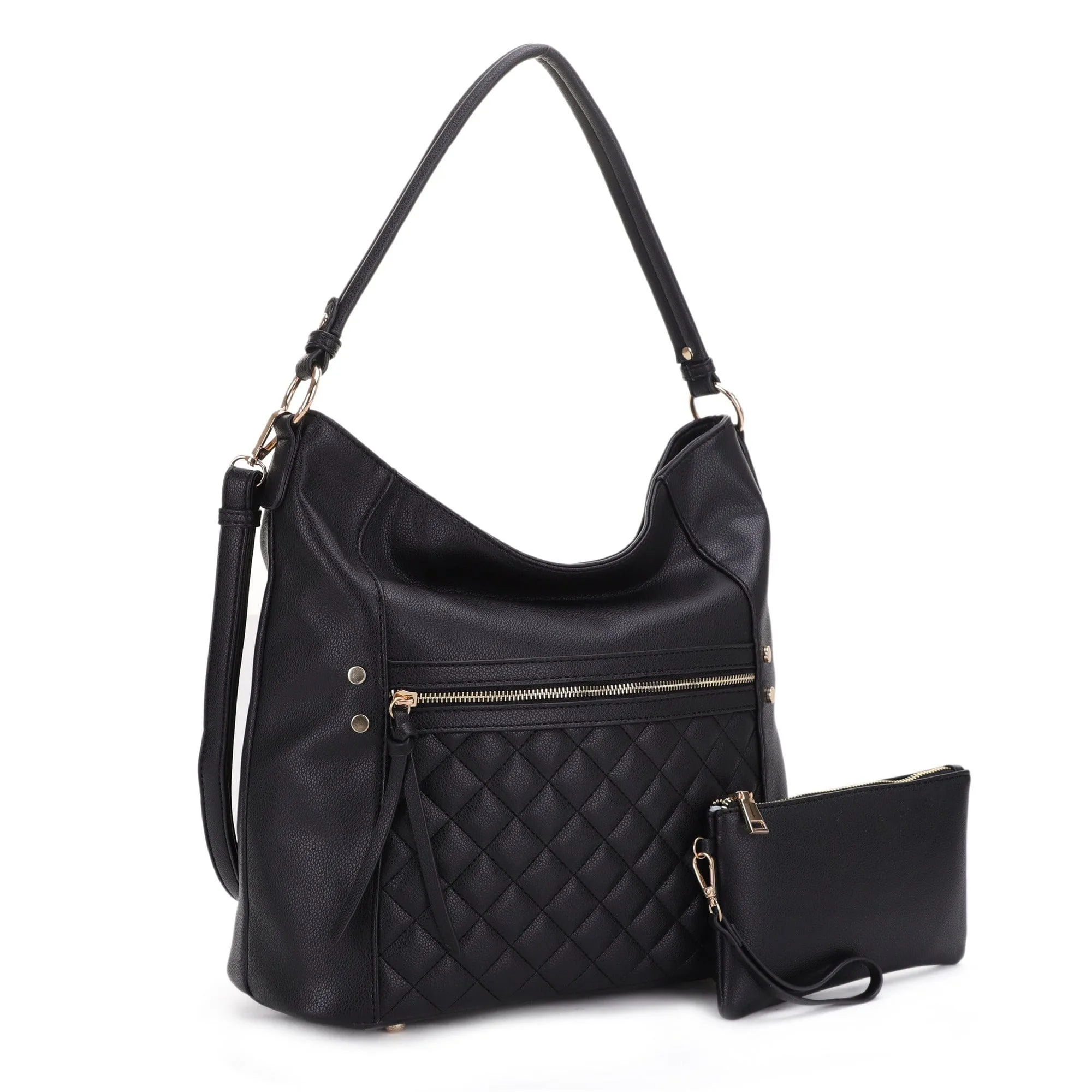 FC20460 Monique Quilted Front Pocket 2 in 1 Hobo Bag Set