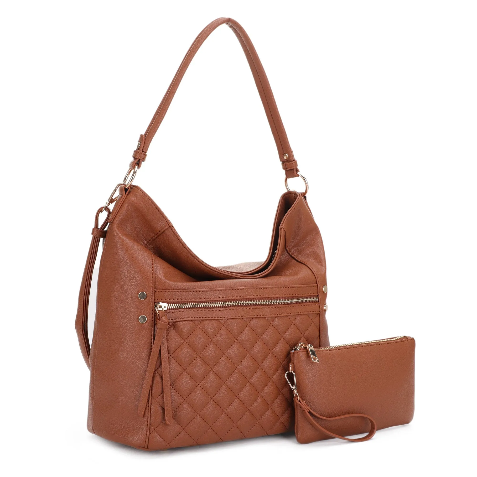 FC20460 Monique Quilted Front Pocket 2 in 1 Hobo Bag Set