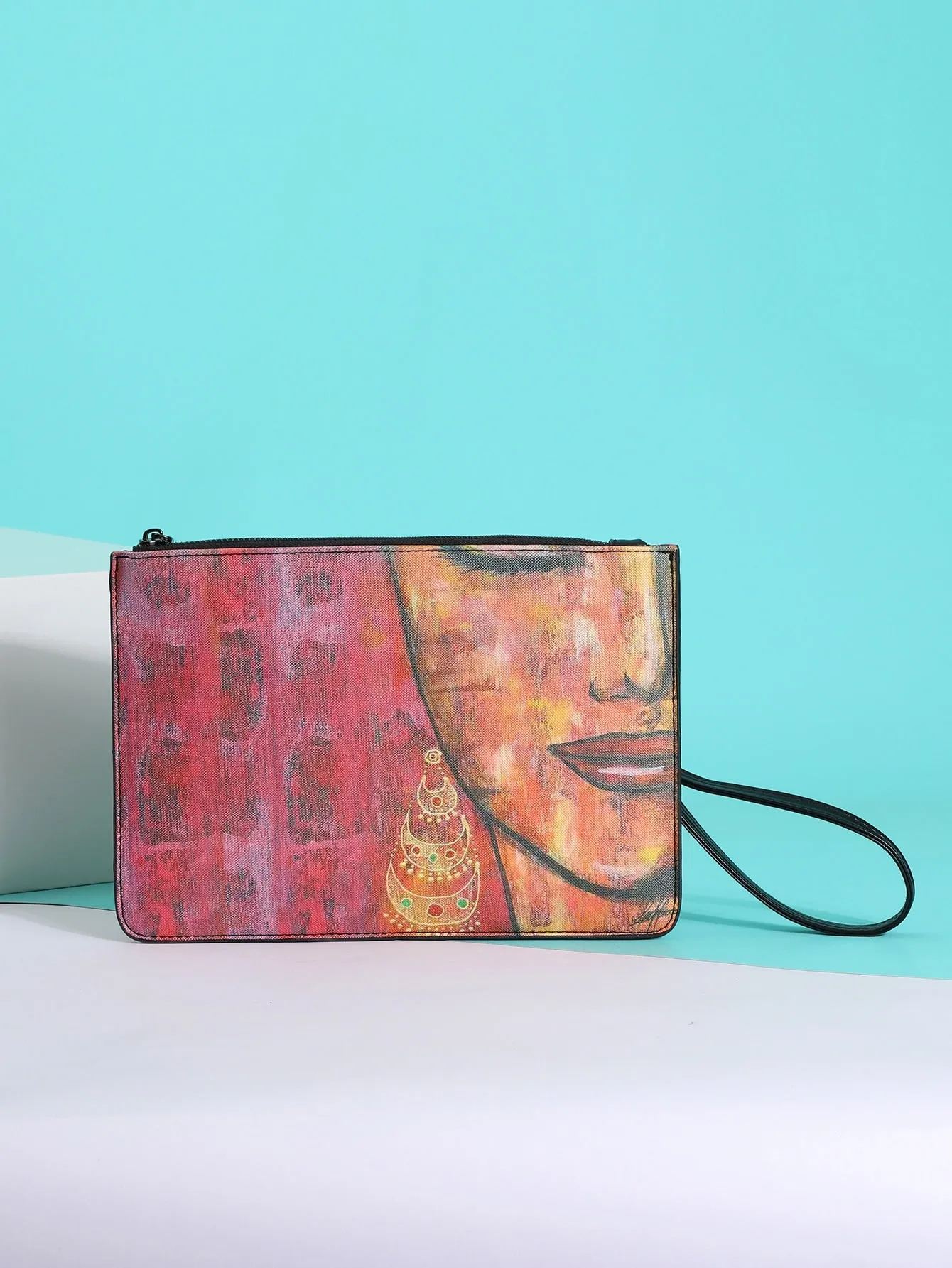 Figure Graphic Clutch Bag