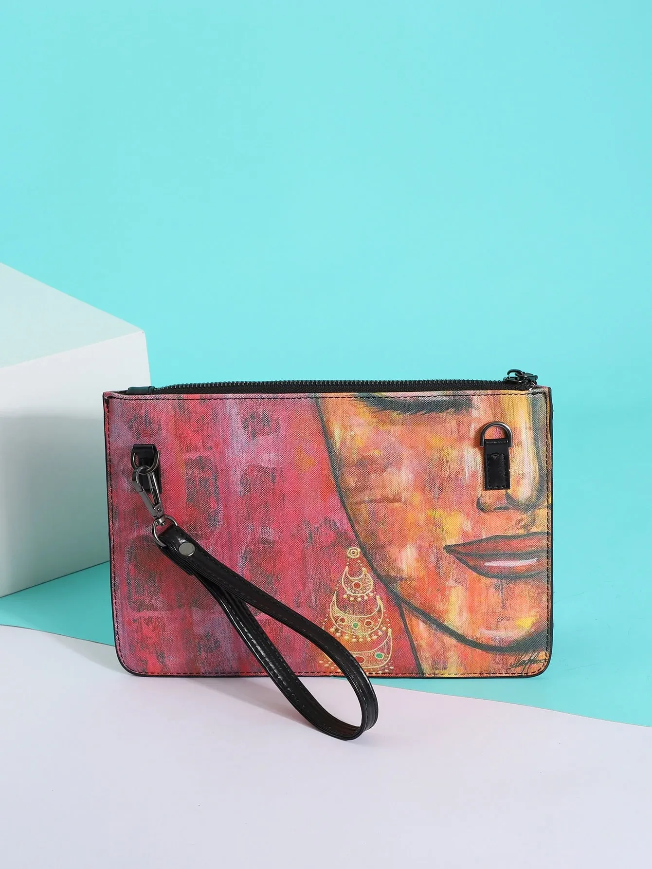 Figure Graphic Clutch Bag