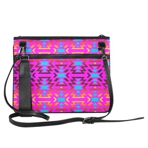 Fire Colors and Sky Cotton Candy Slim Clutch Bag