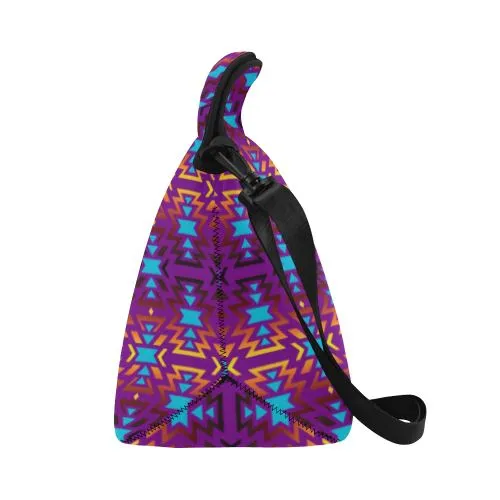 Fire Colors and Sky Moon Shadow Neoprene Lunch Bag/Large