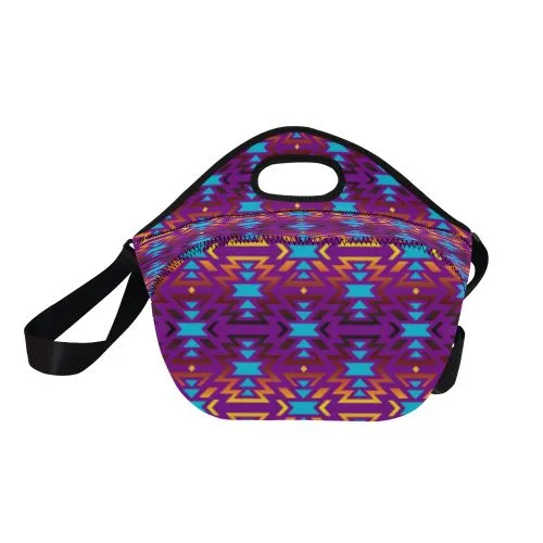 Fire Colors and Sky Moon Shadow Neoprene Lunch Bag/Large