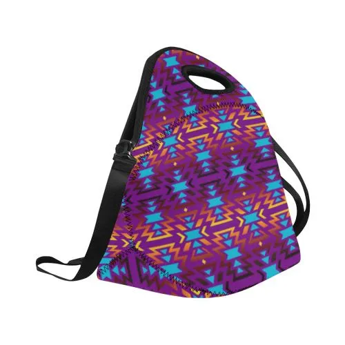 Fire Colors and Sky Moon Shadow Neoprene Lunch Bag/Large