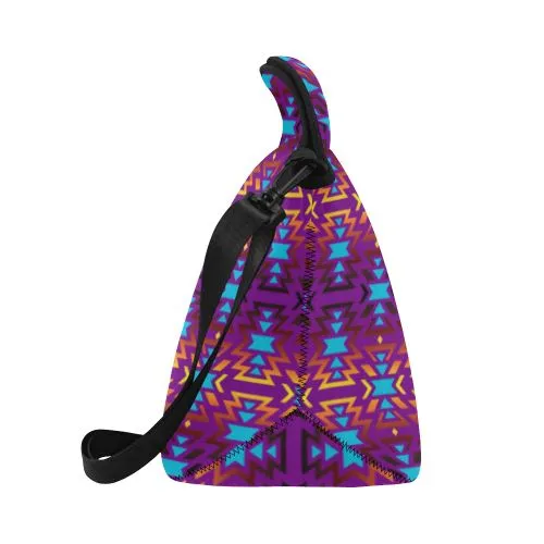 Fire Colors and Sky Moon Shadow Neoprene Lunch Bag/Large