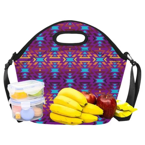 Fire Colors and Sky Moon Shadow Neoprene Lunch Bag/Large