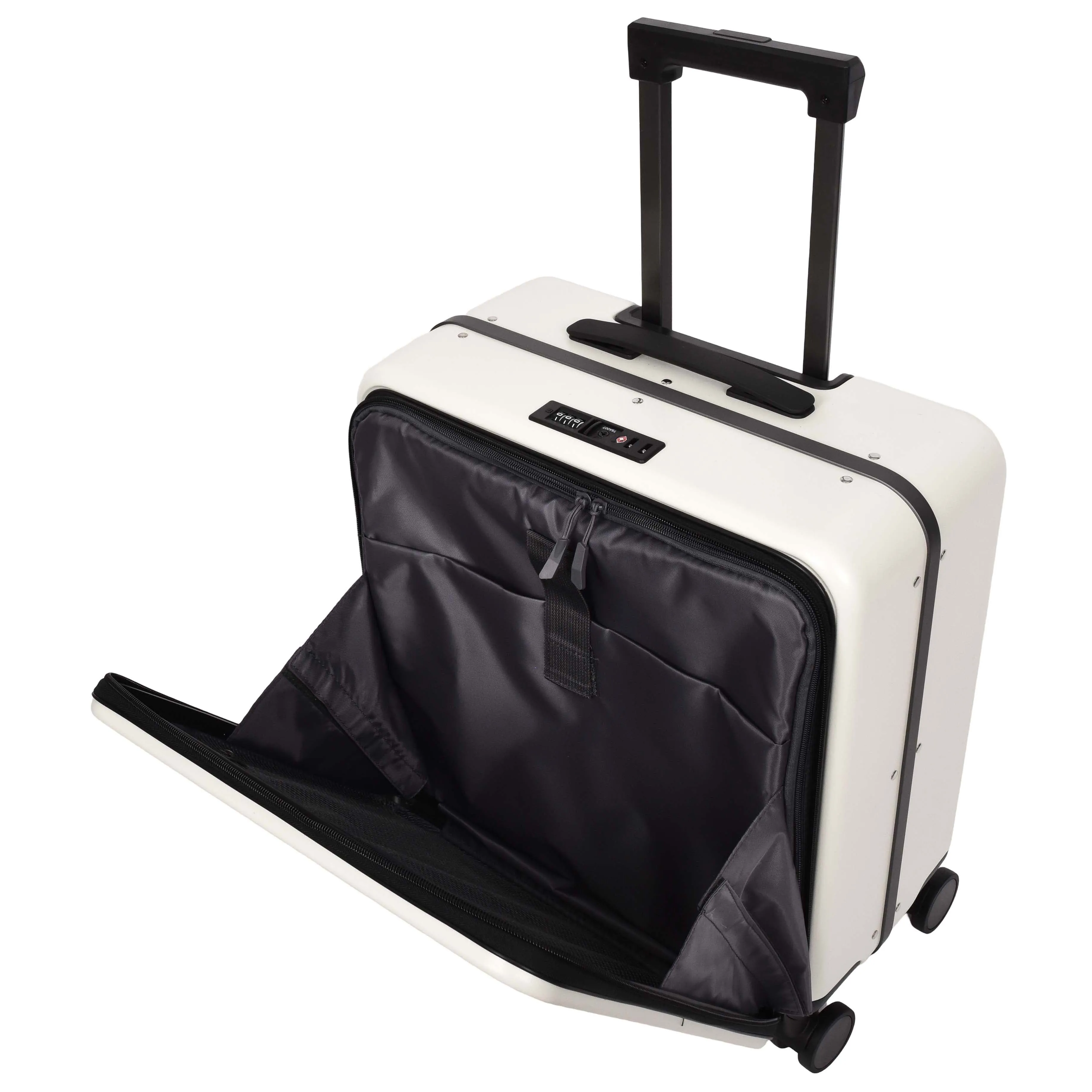 Four Wheeled Pilot Case Hard Shell Lightweight Cabin Bag Maverick White