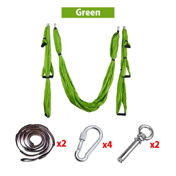 Full Set 6 Handles Anti-gravity Aerial Yoga Ceiling Hammock Flying Swing Trapeze Yoga Inversion Device Home GYM Hanging Belt