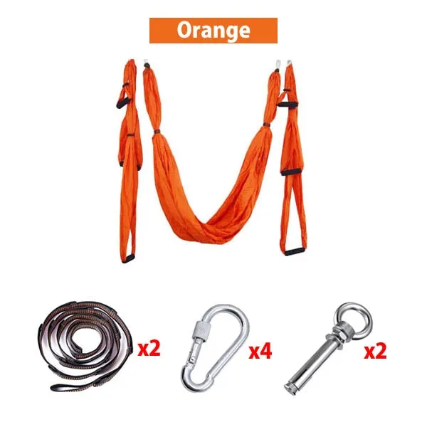 Full Set 6 Handles Anti-gravity Aerial Yoga Ceiling Hammock Flying Swing Trapeze Yoga Inversion Device Home GYM Hanging Belt