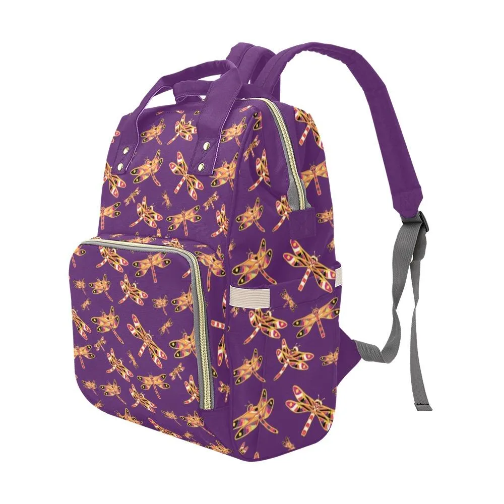 Gathering Yellow Purple Multi-Function Diaper Backpack/Diaper Bag