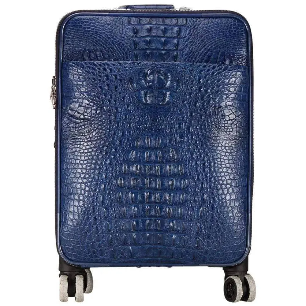 Genuine Crocodile Leather Luggage Roller Trolley Case 4 Spinner Wheels Travel Bags