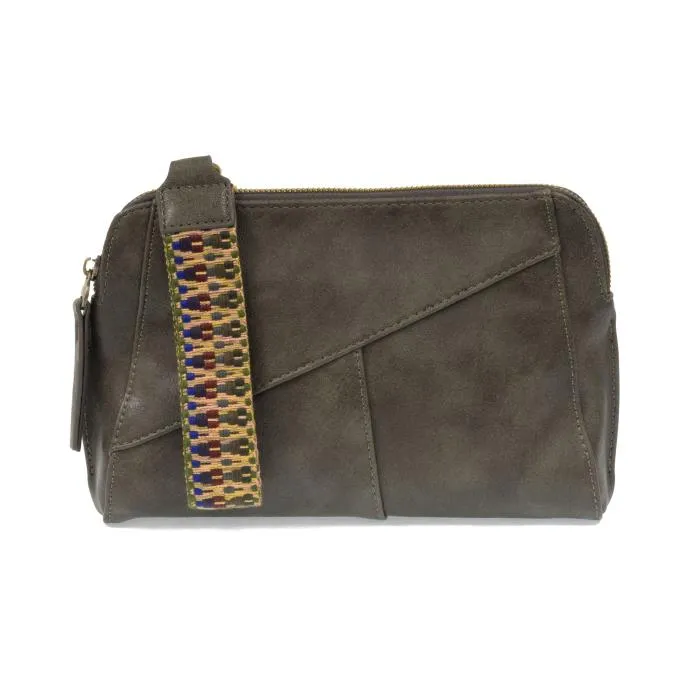 Gigi Crossbody clutch with woven wrist strap