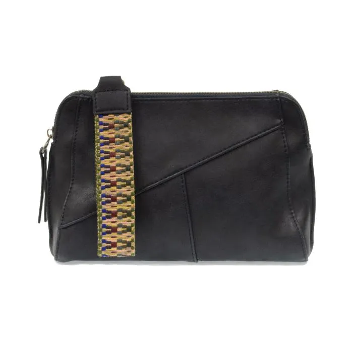 Gigi Crossbody clutch with woven wrist strap